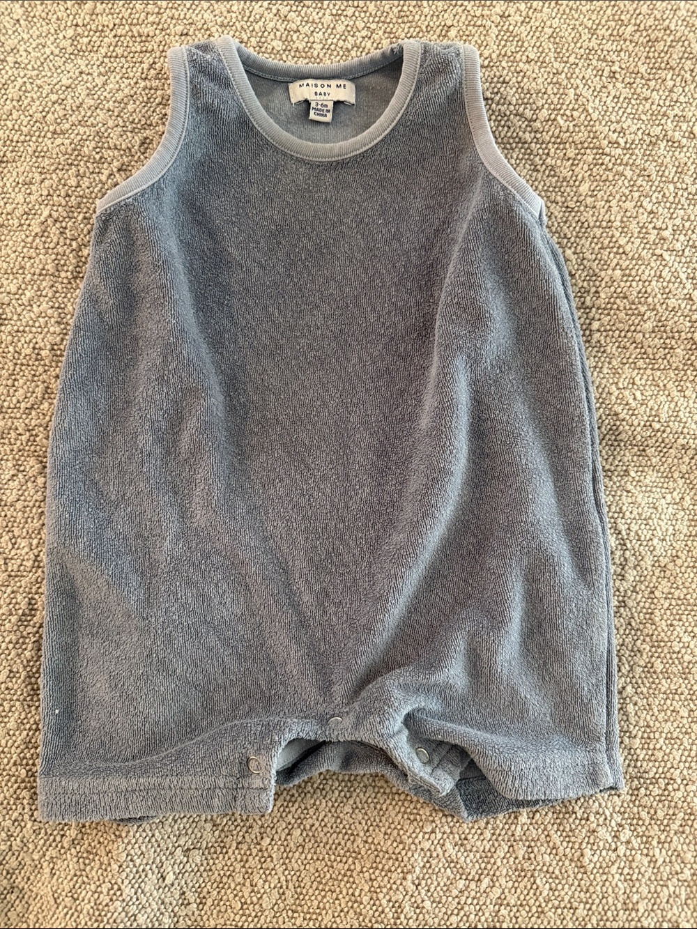 Maison Me Baby Blue Terry One-Piece Romper